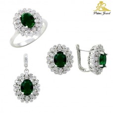 Gümüş zirkon taşlı set